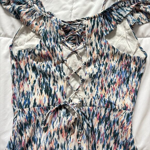 Olivaceous Mini Dress Womens Size Medium Ruffle Bohemian Milkmaid Coquette - Picture 13 of 13